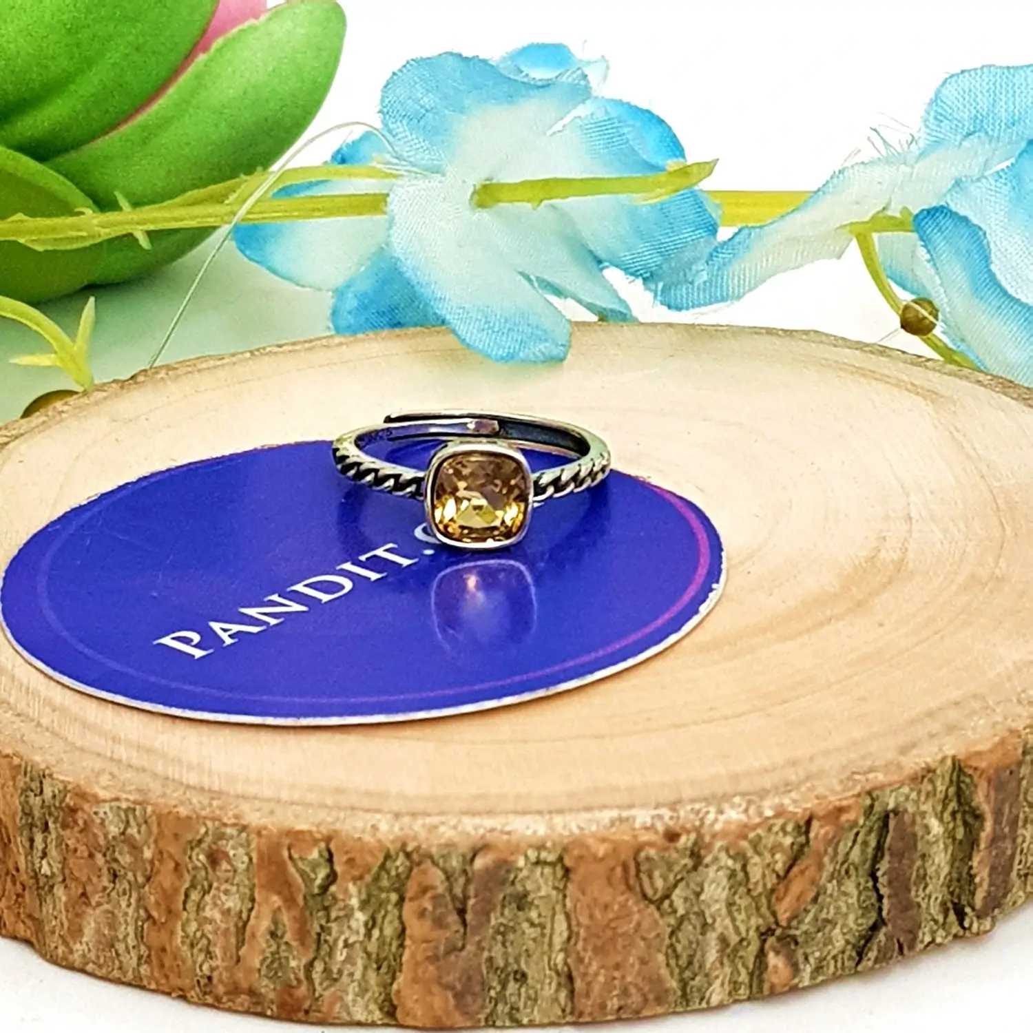 Yellow Citrine Adjustable Ring - Image 3