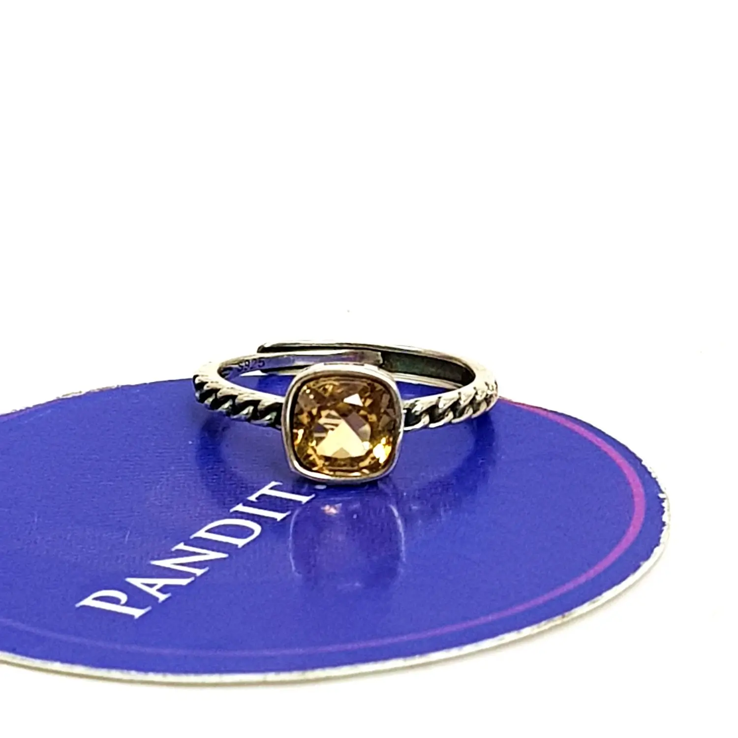 Yellow Citrine Adjustable Ring - Image 5