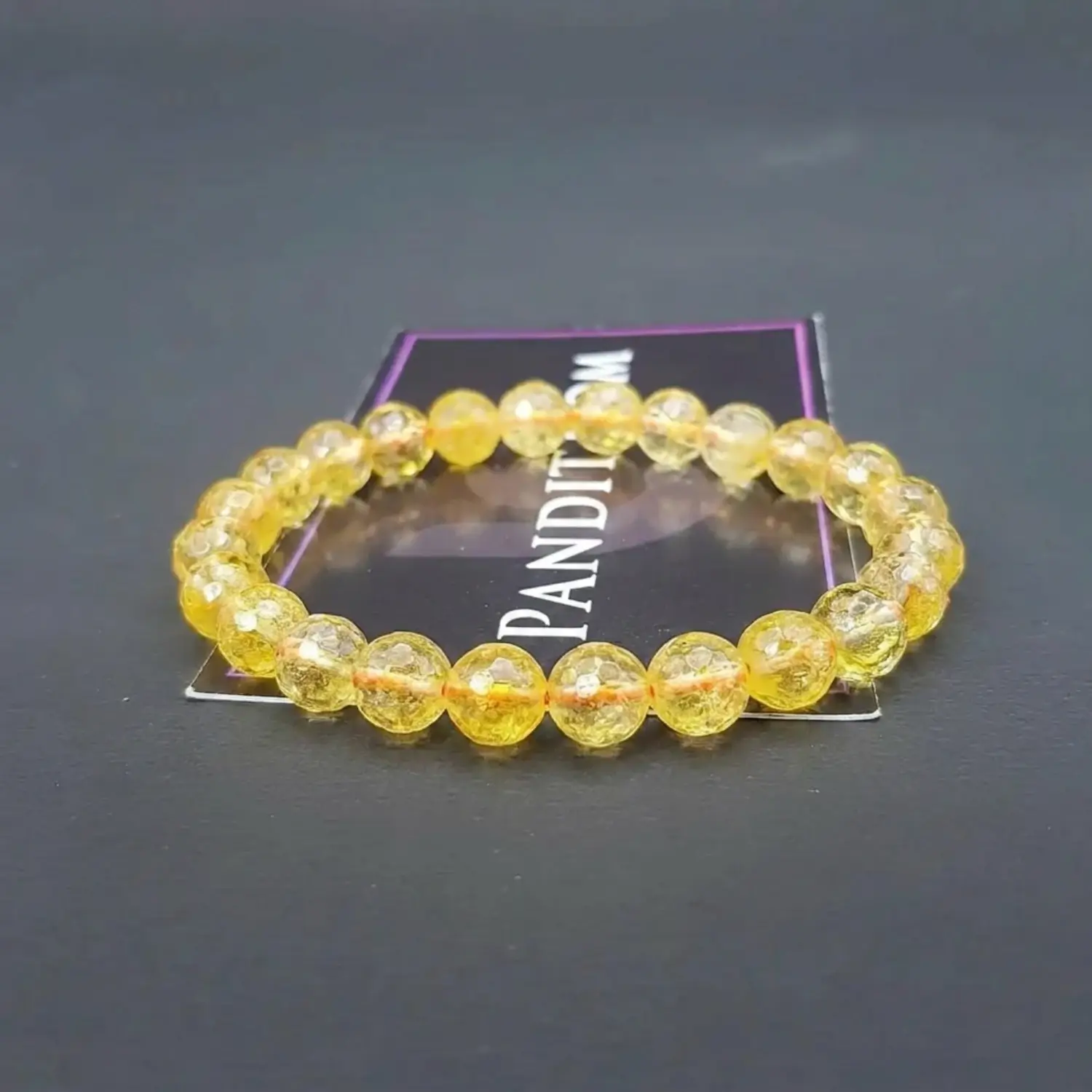 Yellow Citrine Diamond Cut Bracelet - For Continuous Growth - Image 3