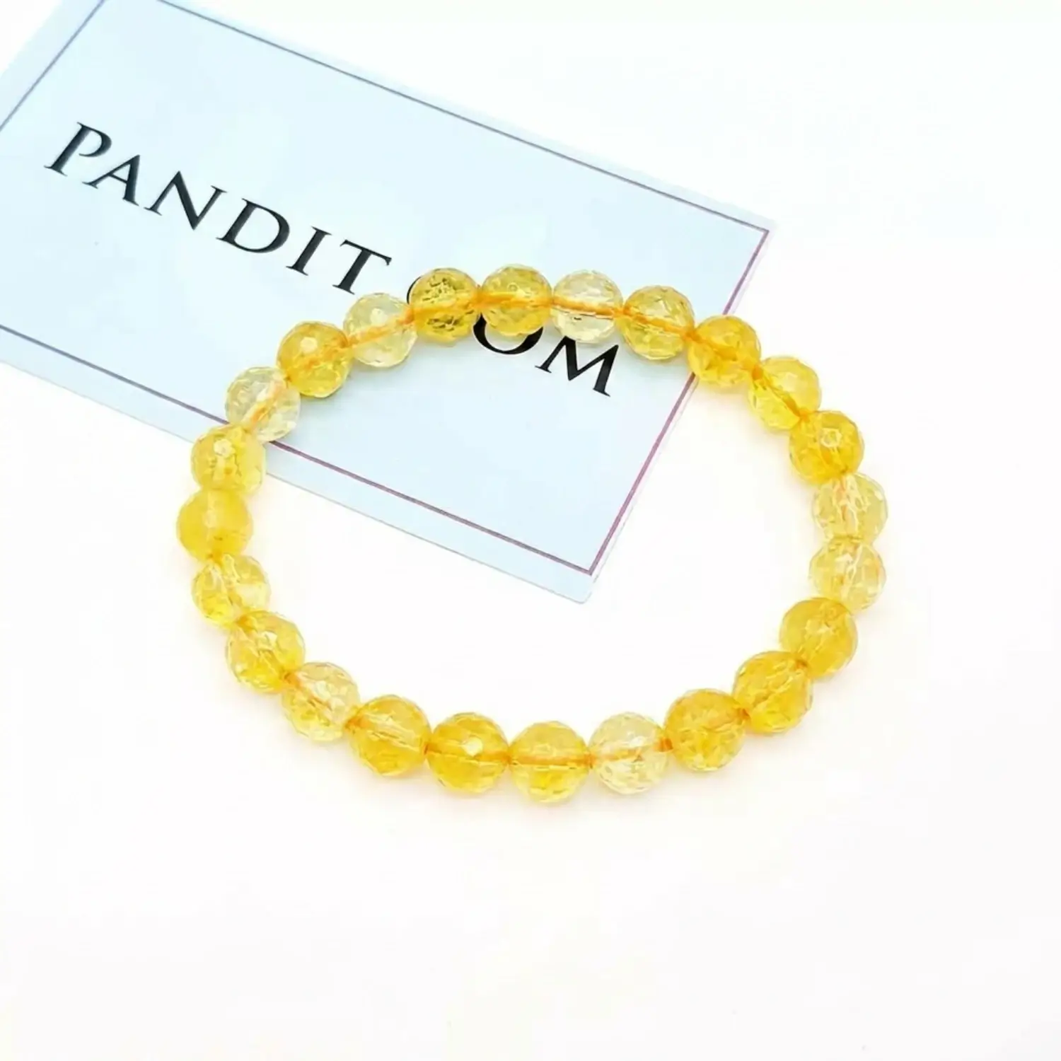 Yellow Citrine Diamond Cut Bracelet - For Continuous Growth - Image 4