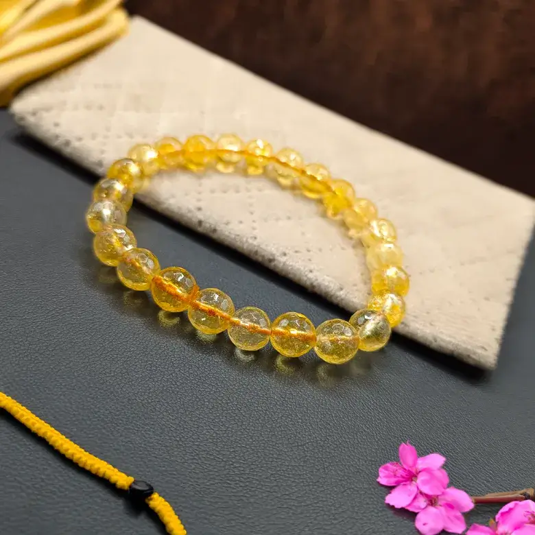 Yellow Citrine Diamond Cut Bracelet - For Continuous Growth - Image 5