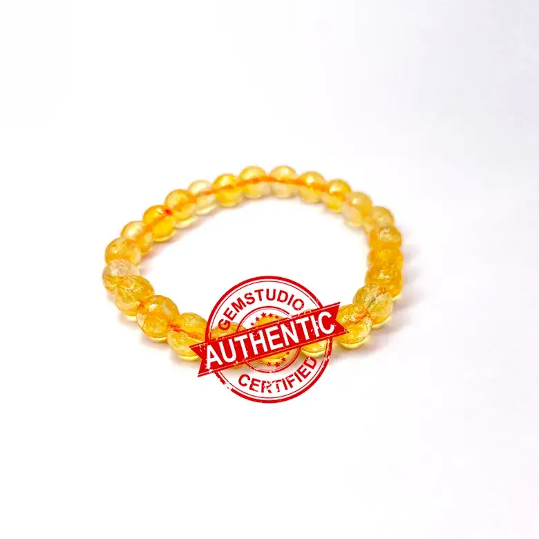 Yellow Citrine Diamond Cut Bracelet - For Continuous Growth - Image 8
