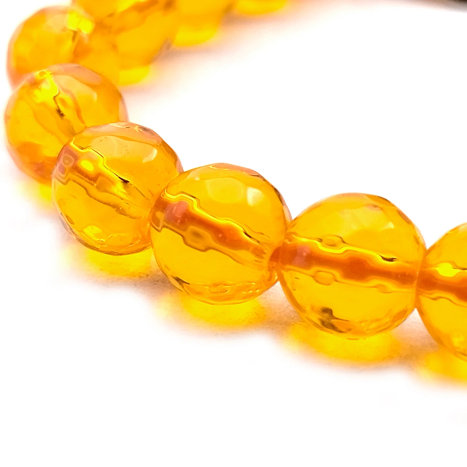Yellow Diamond Cut Glass Bracelet - For Confidence & Abundance - Image 6