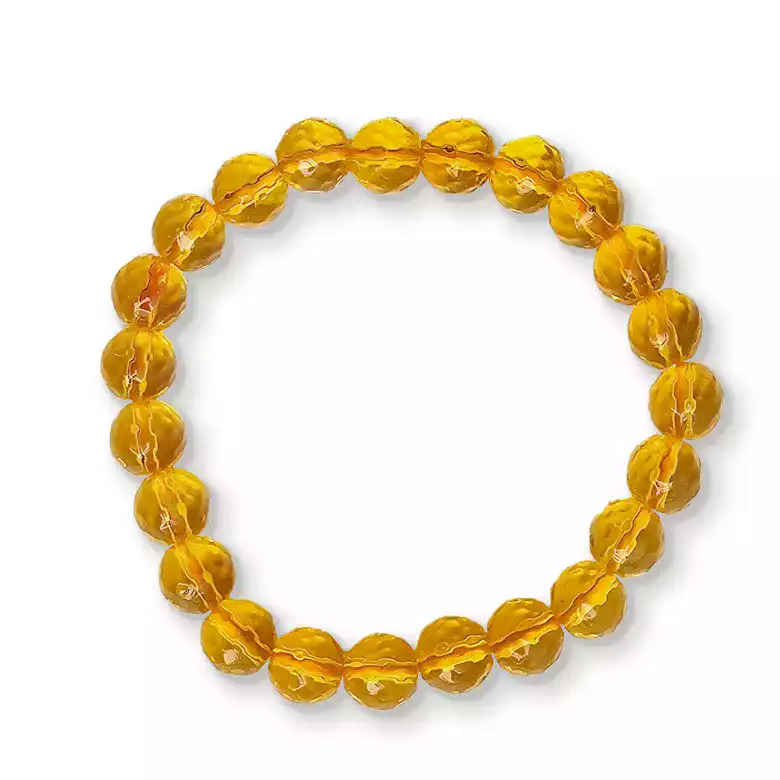 Yellow Diamond Cut Glass Bracelet - For Confidence & Abundance - Image 7